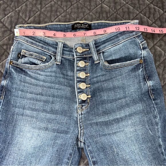 Judy Blue Jeans Women 1 25 Skinny High Rise Button Fly 27” Inseam Blue Stretch D - Picture 4 of 8